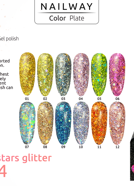 NW-324 An Array of stras glitter gel