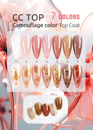 Nailway CC TOP Gmouflage Color Top Coat 7 Colors