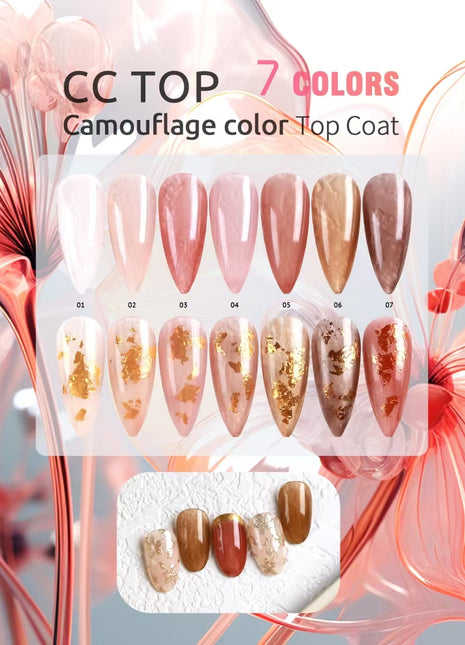 Nailway CC TOP Gmouflage Color Top Coat 7 Colors