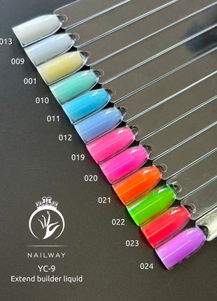 Nailway YC-9 Builder Liquid & 24 Colors