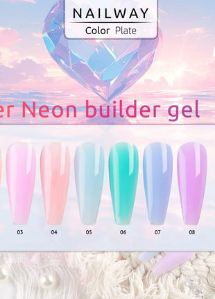 Nailway Summer Neon Builder Gel & 8 Colors