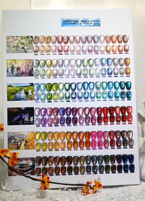 Nailway Glass Bead Solar Term Cat Eye Gel Polish KM0049-KM0144