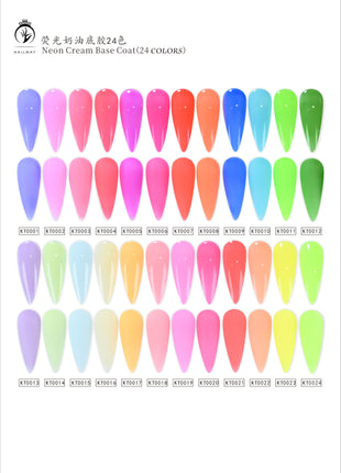 Nailway New Neon Cream Base Coat 24 Colors