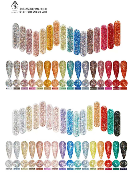 Nailway Starlight Disco Gel Polish KF0112-KF0143