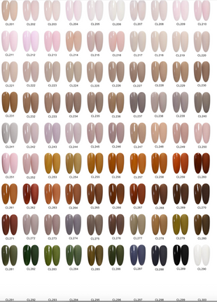 Nailway Acrylic Powder Color Chart 2025