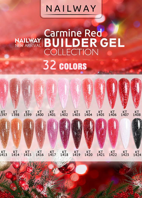 Carmine red builder gel