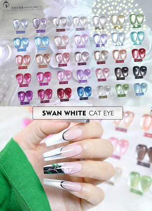 Nailway Swan White Cat Eye