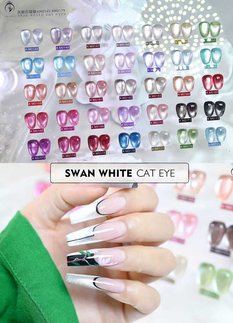 Nailway Swan White Cat Eye