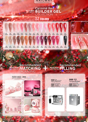 Carmine red builder gel